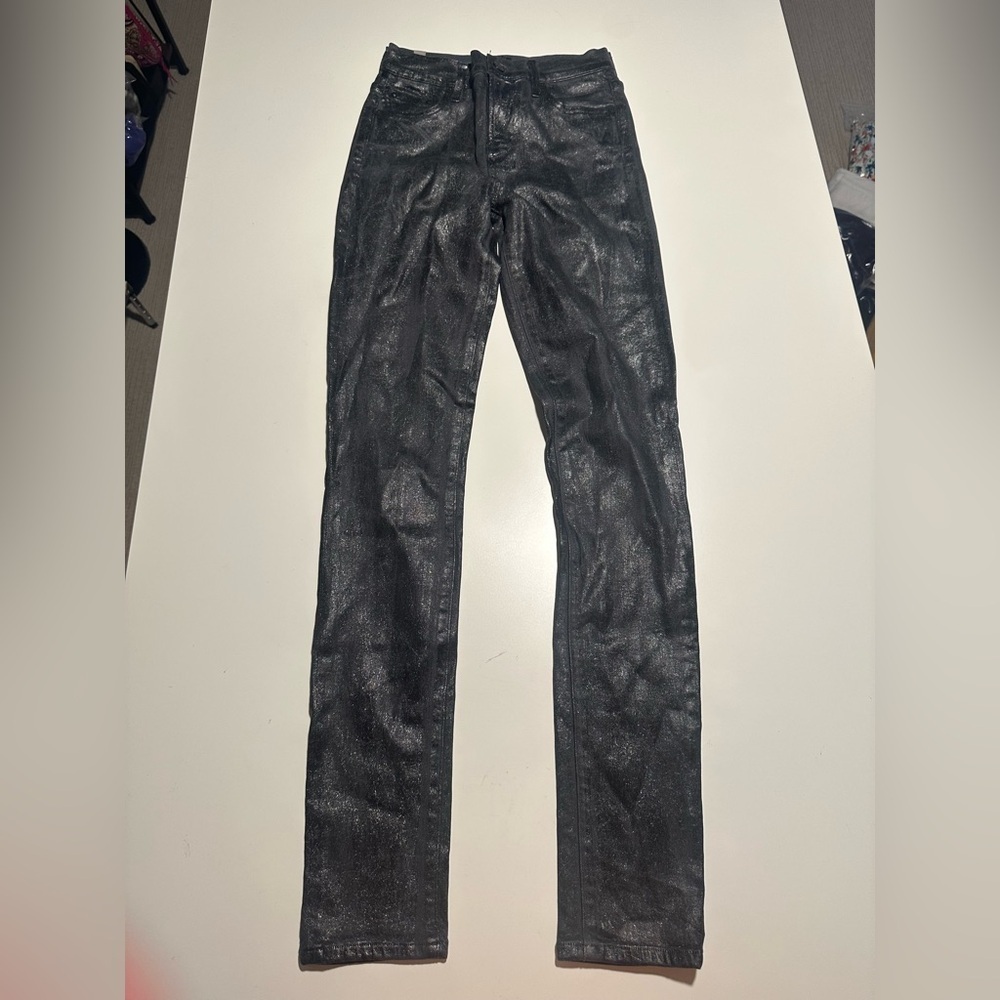 citizens of humanity rocket high rise skinny jeans size 26 shiny black